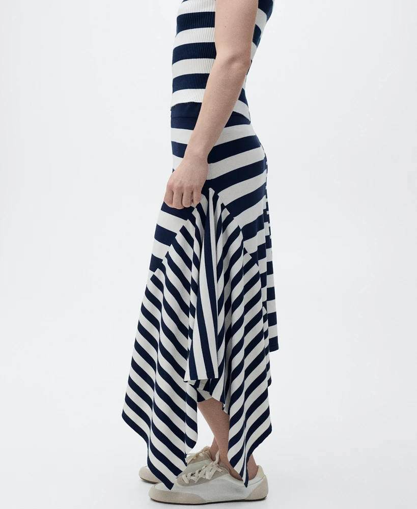 Mango Women's Asymmetrical Striped Knit Skirts