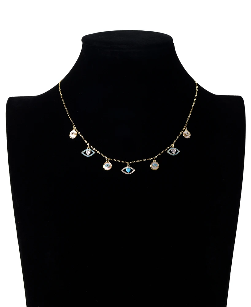 Unwritten Cubic Zirconia Evil Eye Charm Necklace