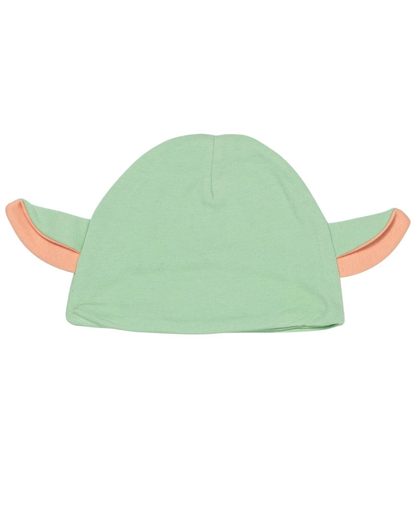 The Mandalorian Baby Boys Yoda Pullover T-Shirt Diaper Cover and Hat 3 Piece Outfit Set