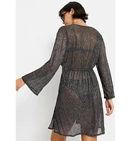 Lscn by Lascana Women's Metallic Cover up Beach Dress