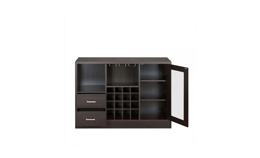 Solid Wood Frame with Five Shelves and Two Drawers – Durable Storage Unit for Home or Office