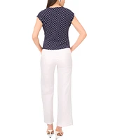 Sam & Jess Women's Solid-Color Twist-Front V-Neck Top