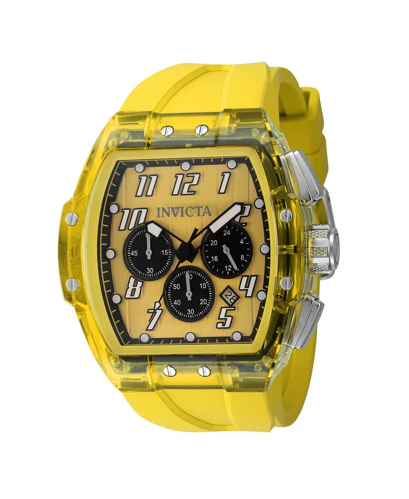Invicta Men's 45482 S1 Rally Quartz Chronograph Yellow, Transparent Dial Watch