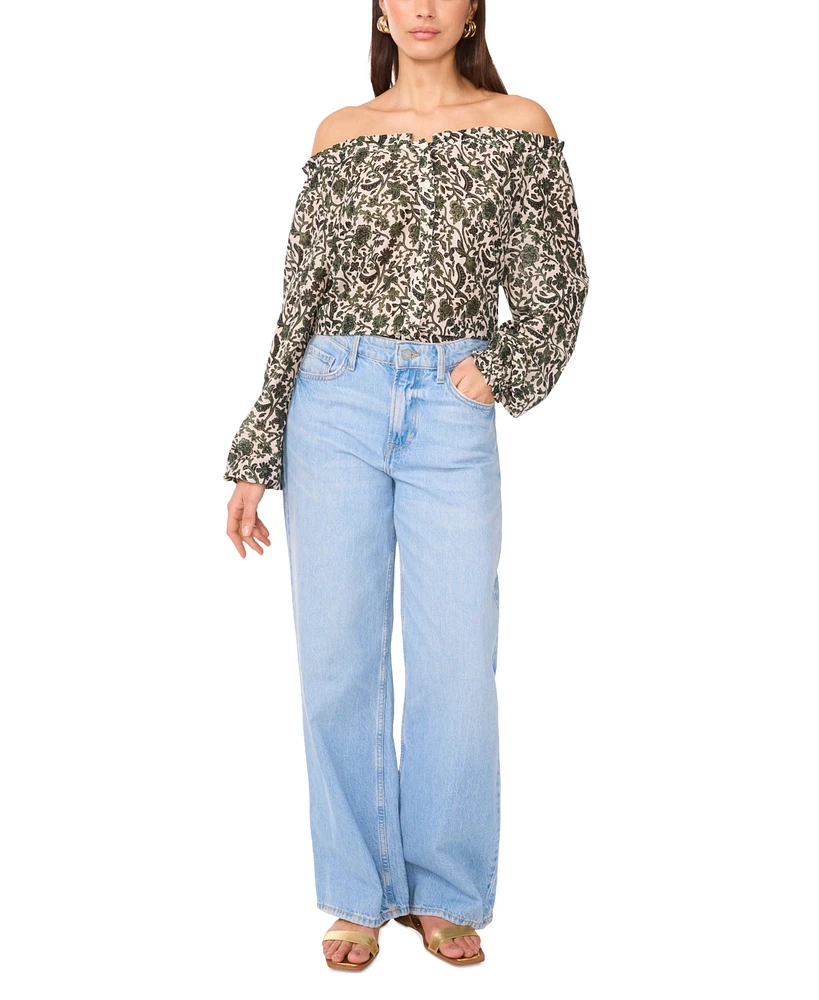 Vince Camuto Women's Off-The-Shoulder Long-Sleeve Top