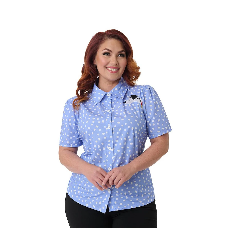 Unique Vintage Plus 1940s Collared Blouse