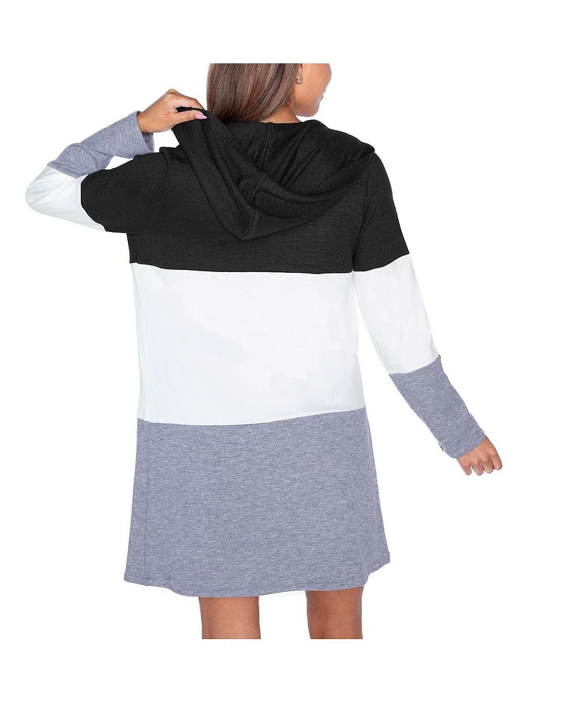 Gameday Couture Women's Black Kansas City Chiefs Tri-Blend Color Block Lightweight Cardigan Hoodie