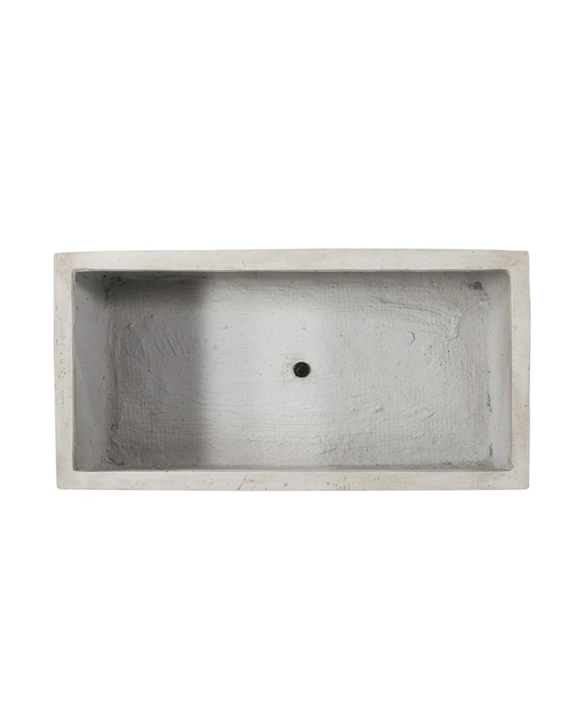 Modern Rectangular Concrete Planter: Effortless Outdoor Style with Durability