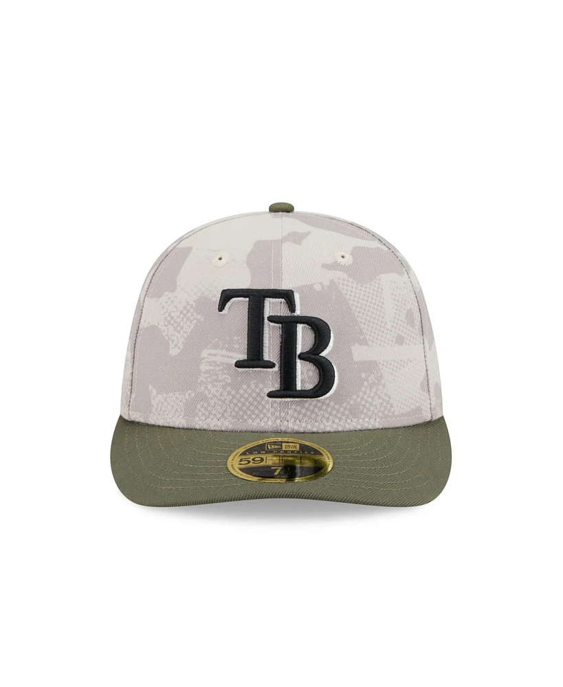 New Era Men's Light Beige/Olive Tampa Bay Rays 2025 Armed Forces Day Low Profile 59FIFTY Fitted Hat