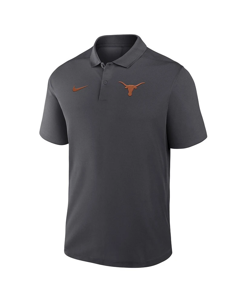 Nike Men's Anthracite Texas Longhorns Primetime Victory Primary Logo Performance Polo Shirt