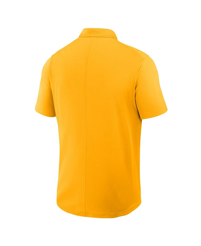 Nike Men's Gold West Virginia Mountaineers Primetime Victory Primary Logo Performance Polo Shirt
