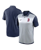 Nike Men's White/Navy Boston Red Sox Vapor Striped Performance Polo Shirt