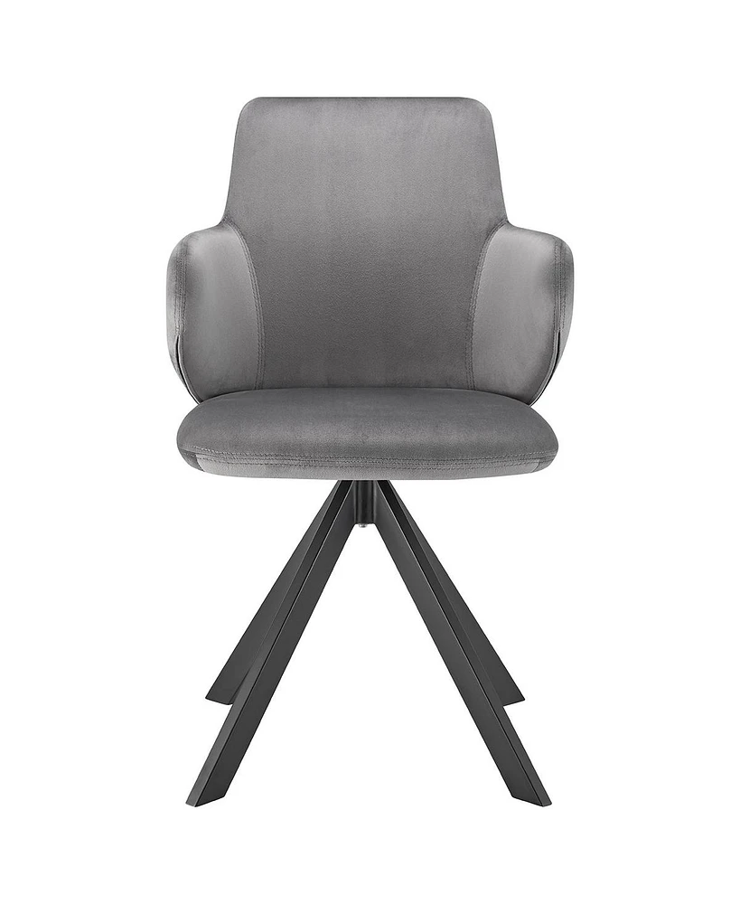 Upholstered Velvet Dining Armchair with Tufted Backrest