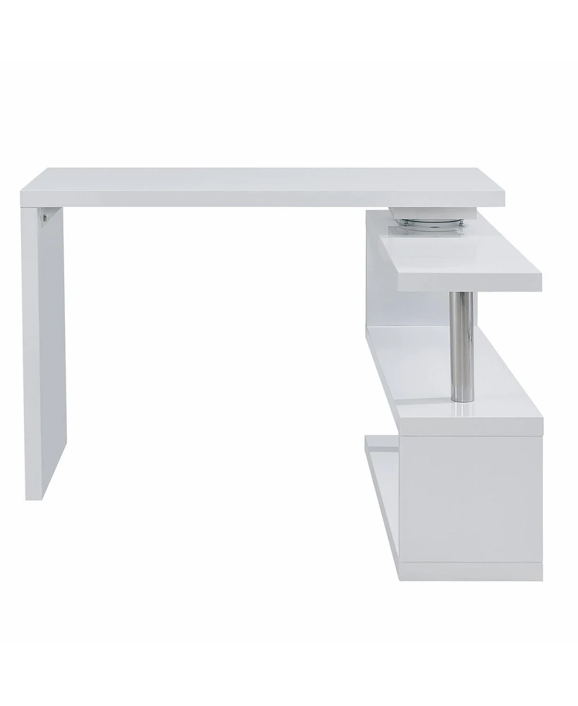 45" White Corner Writing Desk