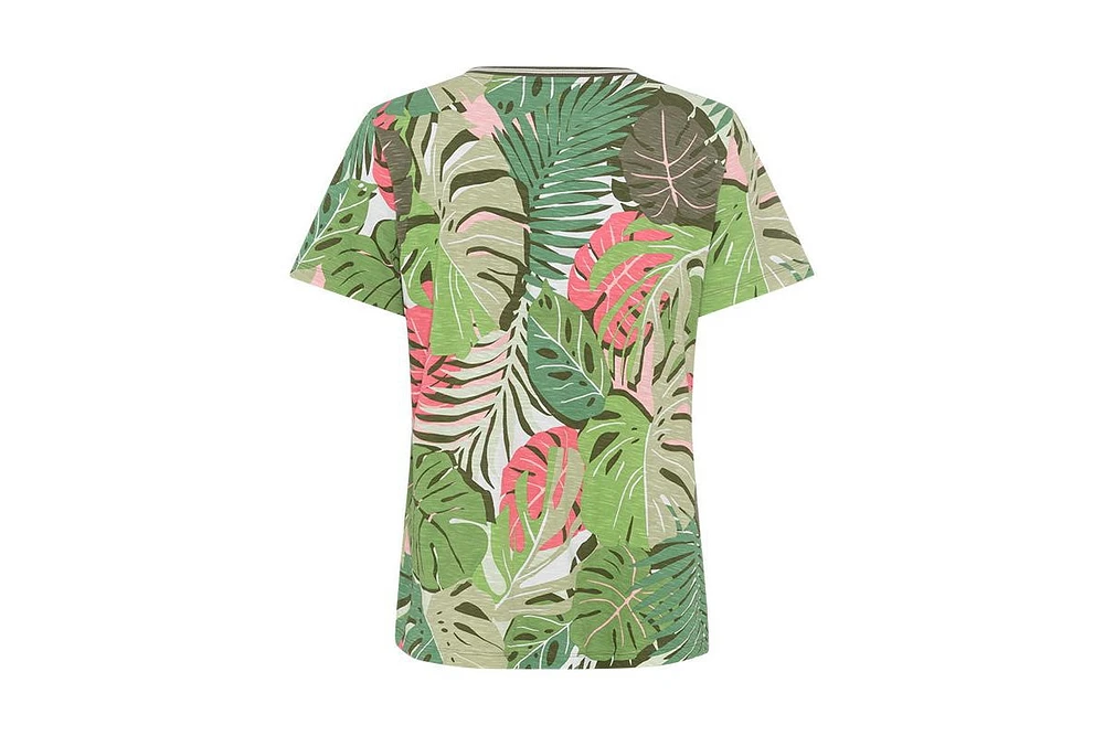 Olsen Women's Abstract Palm Print T-Shirt