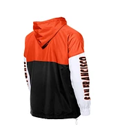 New Era Men's Black/Orange San Francisco Giants Color Block Full-Zip Hoodie Windbreaker Jacket