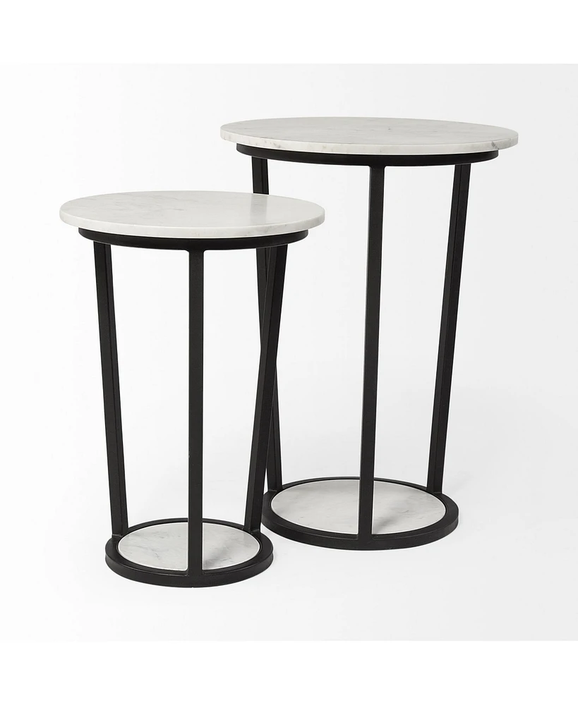 Chic Round Marble Side Table – Ideal for Sofa or Bedside Use