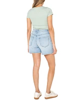 Celebrity Pink Juniors' High-Rise Denim Bermuda Shorts