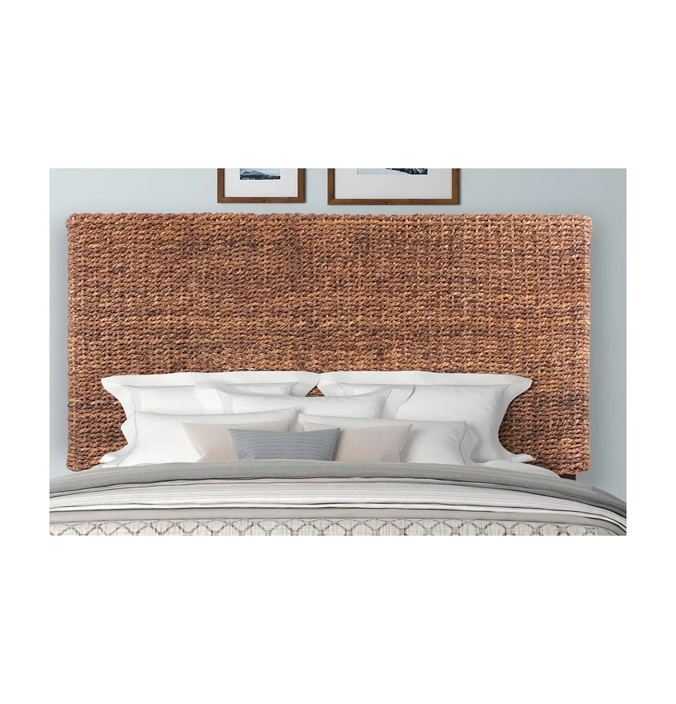 Woven Banana Leaf Headboard Straight Design for Modern Bedroom