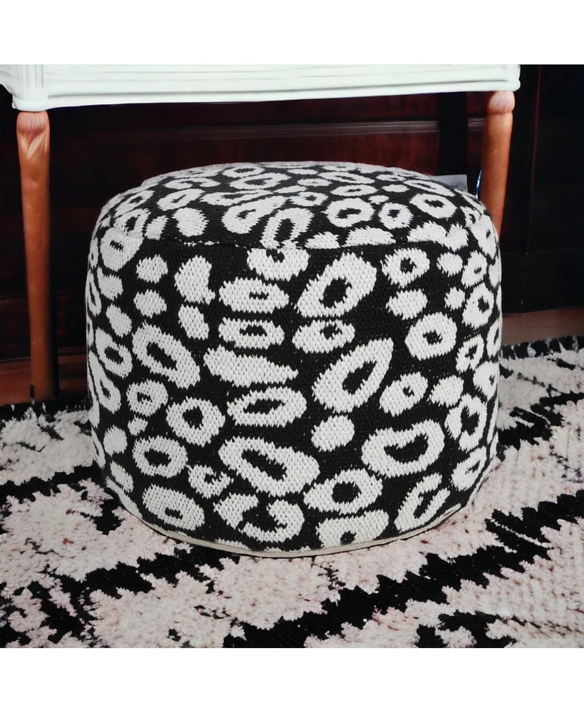 Cotton Blend Ottoman for Living Room Footrest and Comfortable Seating