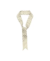 Coach Textured Signature Print Silk Skinny Scarf