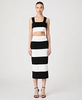 French Connection Women's Sleeveless Bodycon Colorblock Knit Top