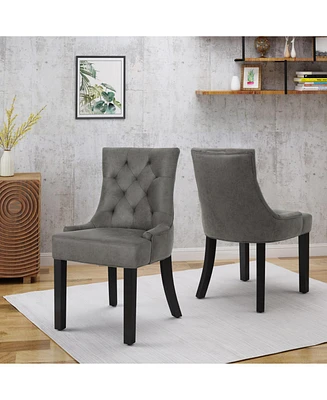Diamond Stitch Slate Dining Chairs