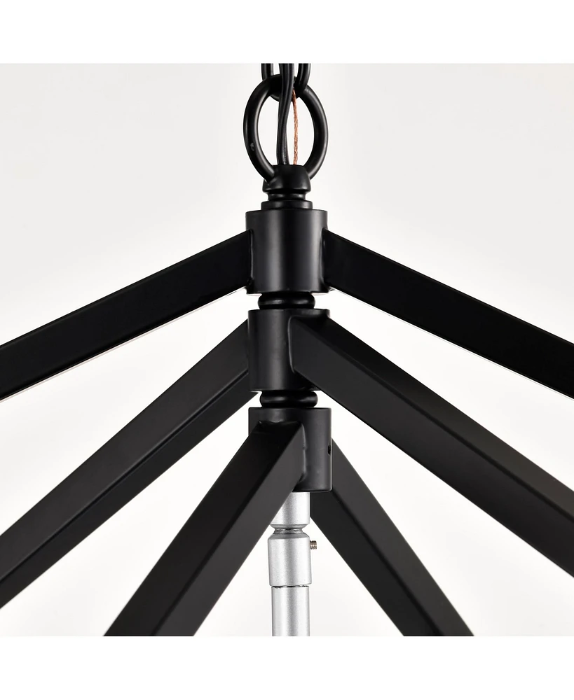 Matte Black Farmhouse Kitchen Chandeliers with Adjustable Height