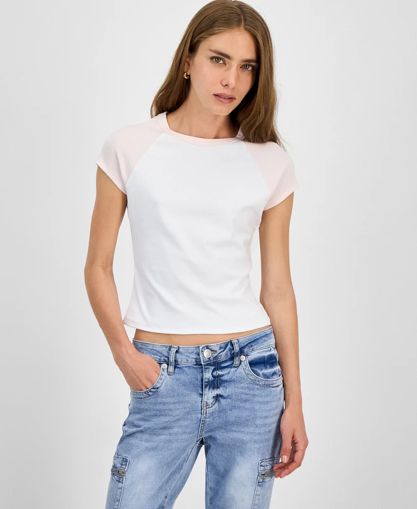 Just Polly Juniors' Raglan Short-Sleeve Tee
