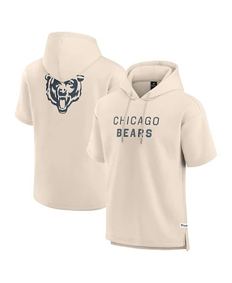 Fanatics Men's Cream Chicago Bears Elements Future Ground Lettering Short Sleeve Pullover Hoodie