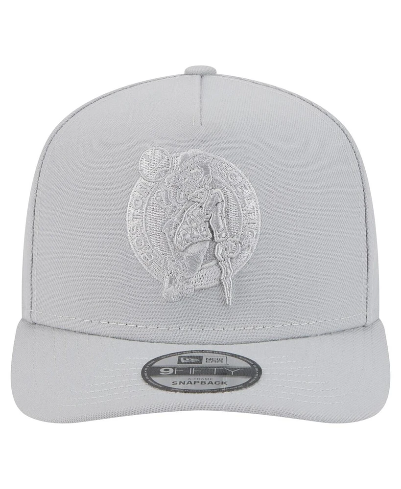 New Era Men's Gray Boston Celtics Colorpack A-Frame Pinch Front 9FIFTY Snapback Hat