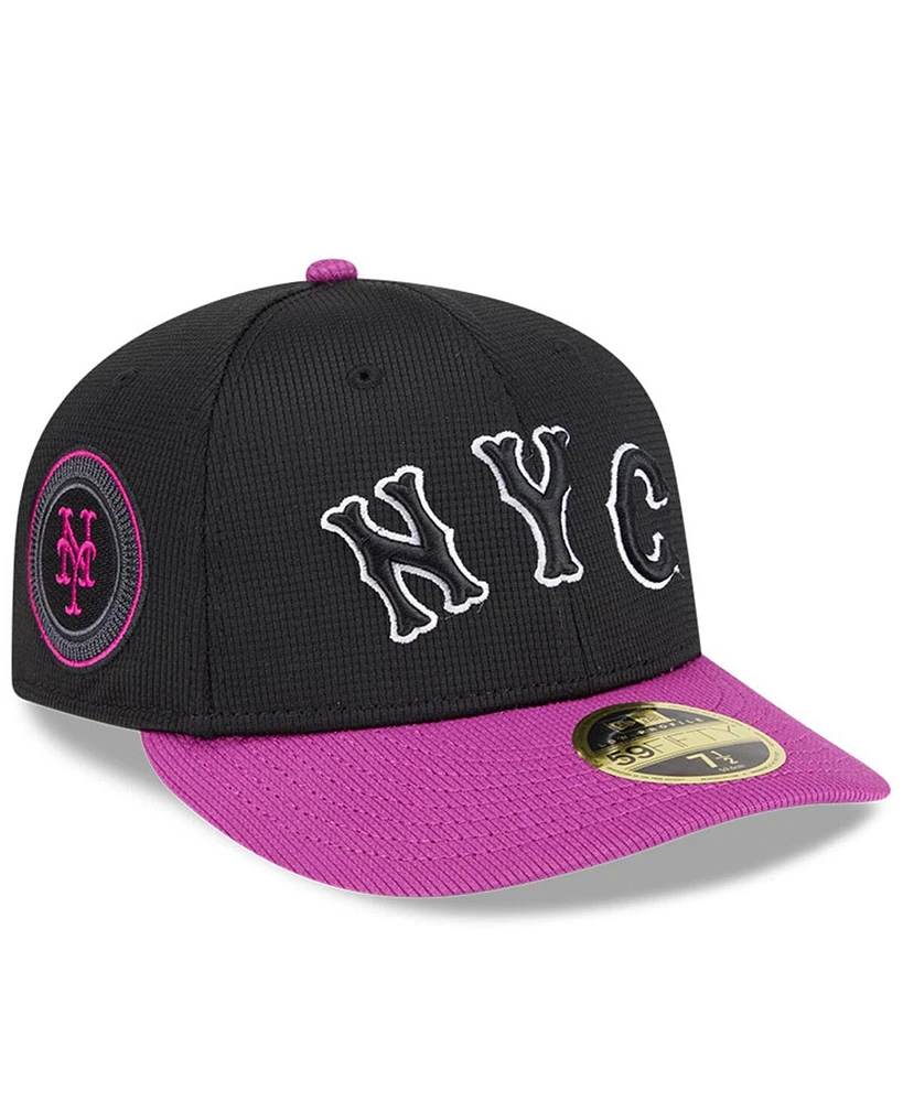 New Era Men's Charcoal/Purple York Mets City Connect Batting Practice Low Profile 59FIFTY Fitted Hat