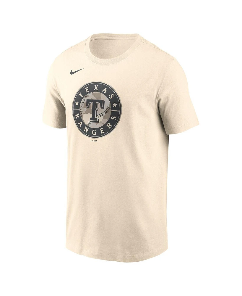 Nike Men's Cream Texas Rangers Camo Logo T-Shirt