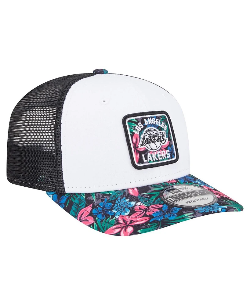 New Era Men's White Los Angeles Lakers Floral 9SEVENTY Adjustable Hat
