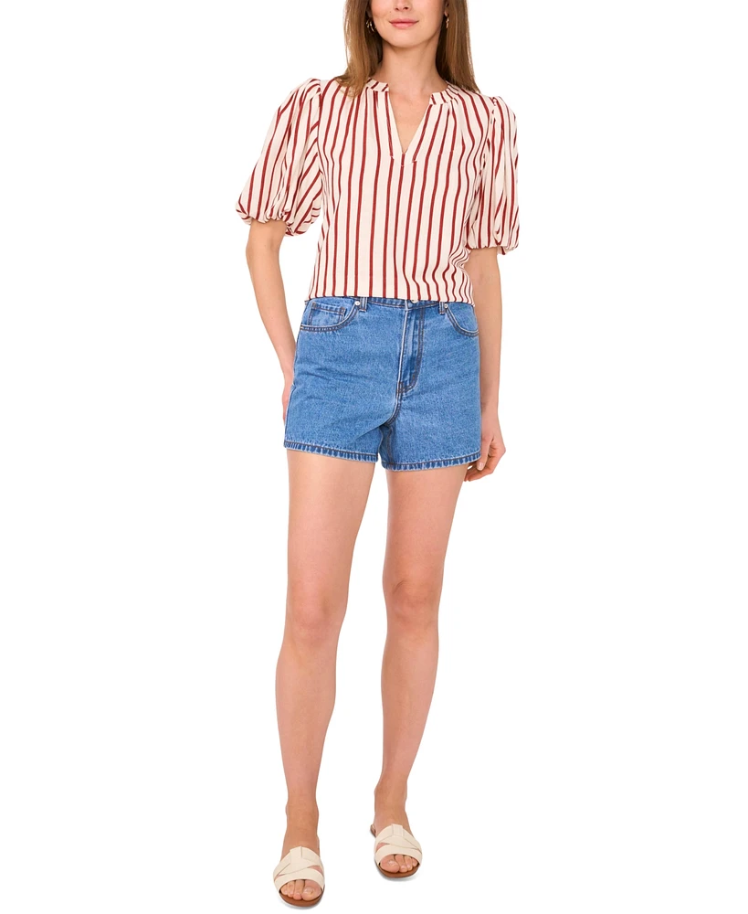 Vince Camuto Women's Puff-Sleeve V-Neck Top