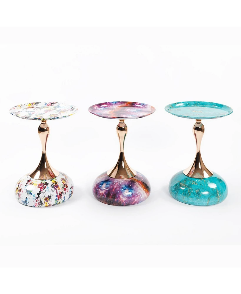 Mermaid Tail Coffee Table, Metal Pedestal Table, Accent Table for Small Spaces