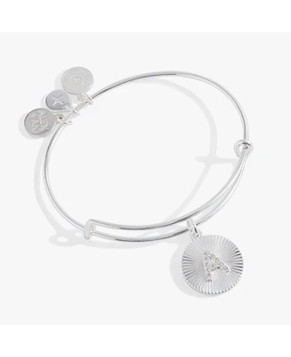 Alex and Ani Pave Starburst Texture Initial Bangle Bracelet V
