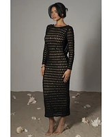 Jluxlabel Women's Terra Cotta Serene Wonders Crochet Dress