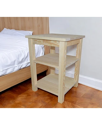 Solid Wood Nightstand for Bedroom Storage and Bedside Organization