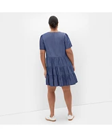 City Chic Women's Denim Tier Dress