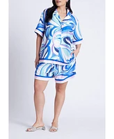 Eloquii Women's Printed Relaxed Top