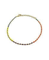Spero London Sterling Silver Enamel Mine Beaded Colourful Rainbow Bracelet
