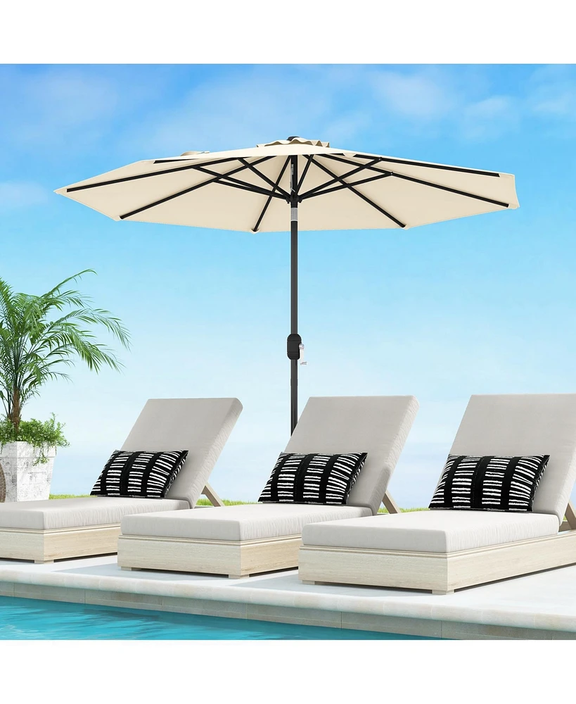 9 Ft Outdoor Market Patio Table Umbrella Push Button Tilt Crank Lift