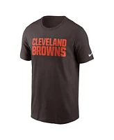 Nike Men's Brown Cleveland Browns Primetime Wordmark Essential T-Shirt