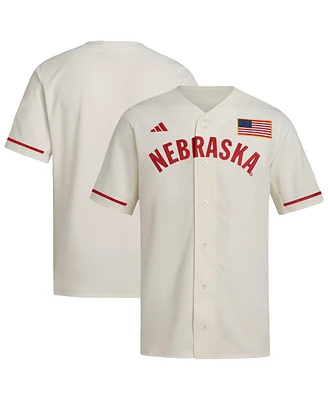 Adidas Men's Cream Nebraska Huskers Replica Baseball Jersey