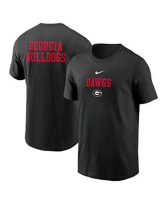 Nike Men's Georgia Bulldogs 2-Hit Stacked T-Shirt