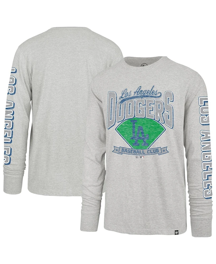 47 Brand Men's Gray Los Angeles Dodgers Fair Ball Franklin Long Sleeve T-Shirt