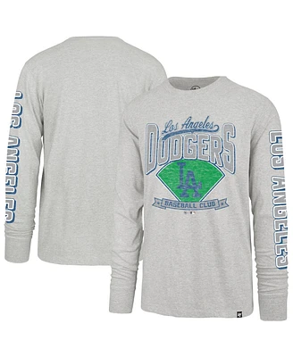 47 Brand Men's Gray Los Angeles Dodgers Fair Ball Franklin Long Sleeve T-Shirt