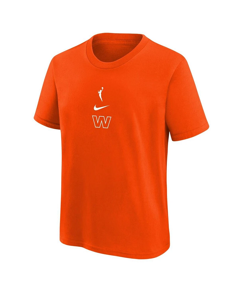Nike Big Boys and Girls Brilliant Orange Wnba Essential Logo T-Shirt