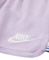 Nike Little Girls Let's Roll Towel Terry T-Shirt & Shorts, 2 Piece Set
