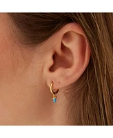 Spero London Turquoise Spike Pave Hoop Drop Earring